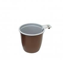 Чашка кофейная 180 мл. бело-коричневая 1/50/34уп. Интеко